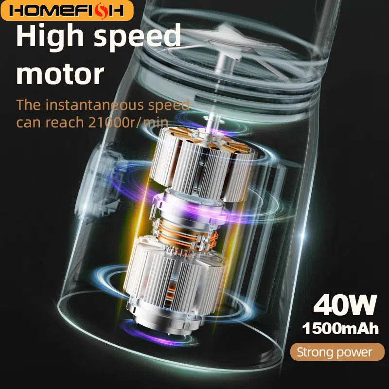 Portable Electric Blender 40W USB Rechargeable Cordless Juicer High Powerful Juicer Cup for Smoothie Milkshake Juice Food