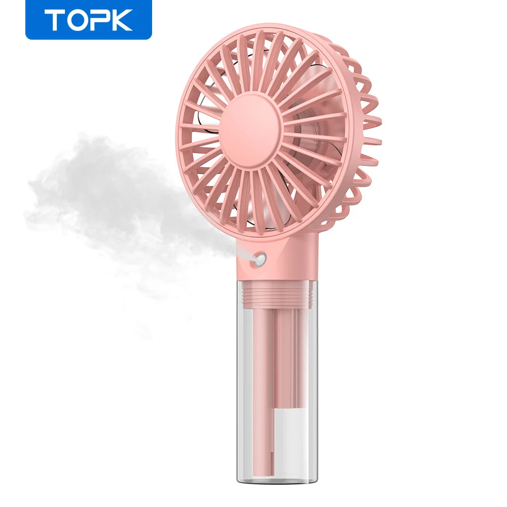 Mini Portable Fan with Water Mist,2000Mah Capacity& Humidifying Function for Summer Personal Electric Fan USB Fans for Room