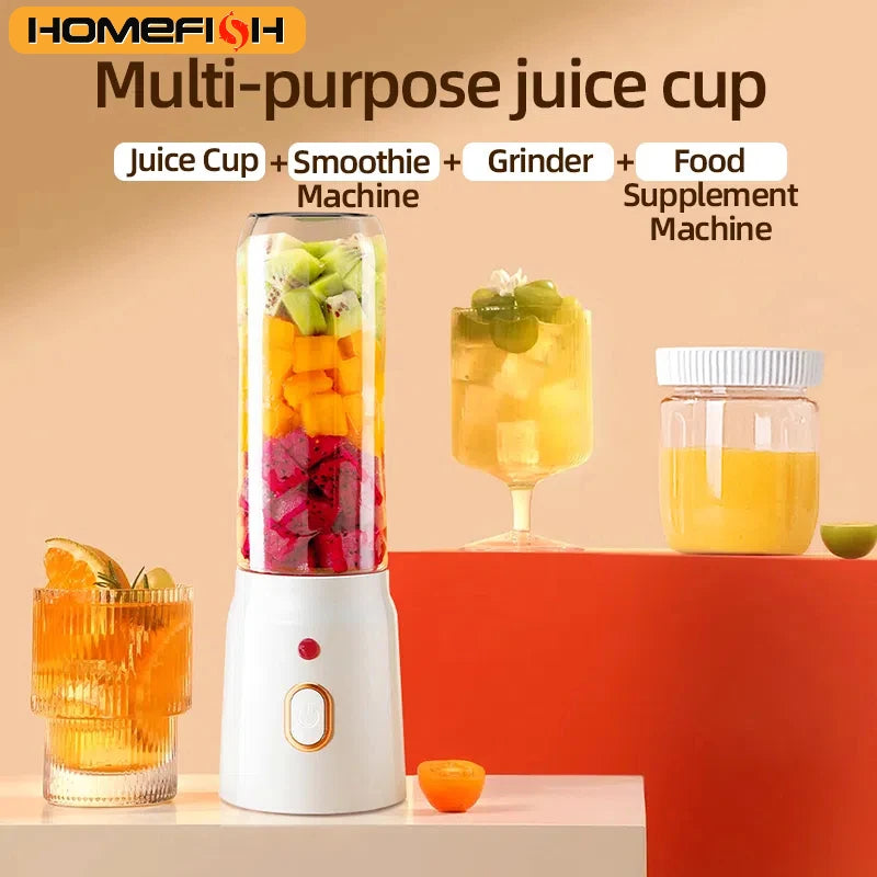 Portable Electric Blender 40W USB Rechargeable Cordless Juicer High Powerful Juicer Cup for Smoothie Milkshake Juice Food