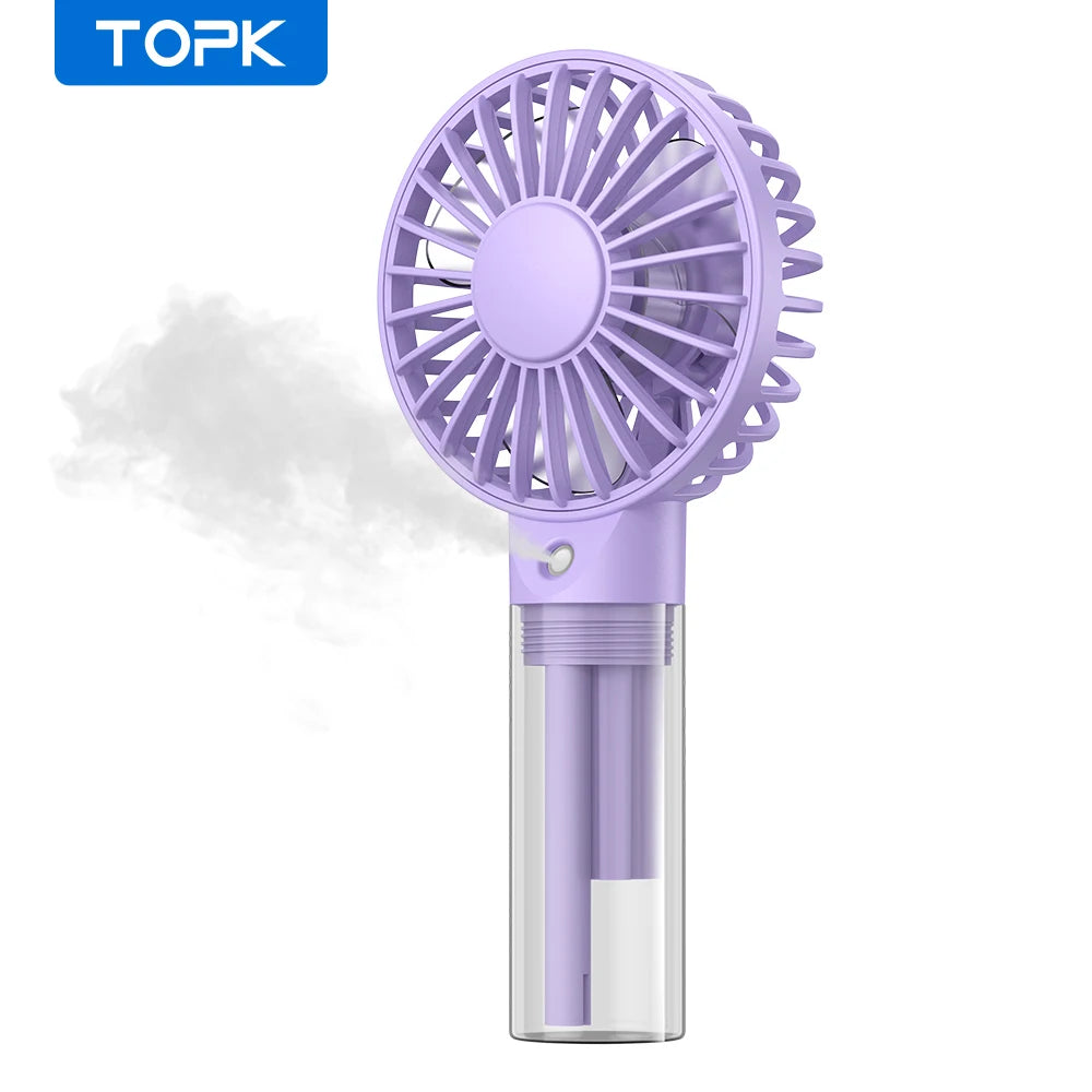 Mini Portable Fan with Water Mist,2000Mah Capacity& Humidifying Function for Summer Personal Electric Fan USB Fans for Room
