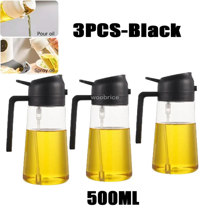 2In1 Kitchen Spray Oil Dispenser Oil Sprayer Polisher or Only Brush Spray for Air Fryer Salad Grilling Roasting Cooking Kitchen