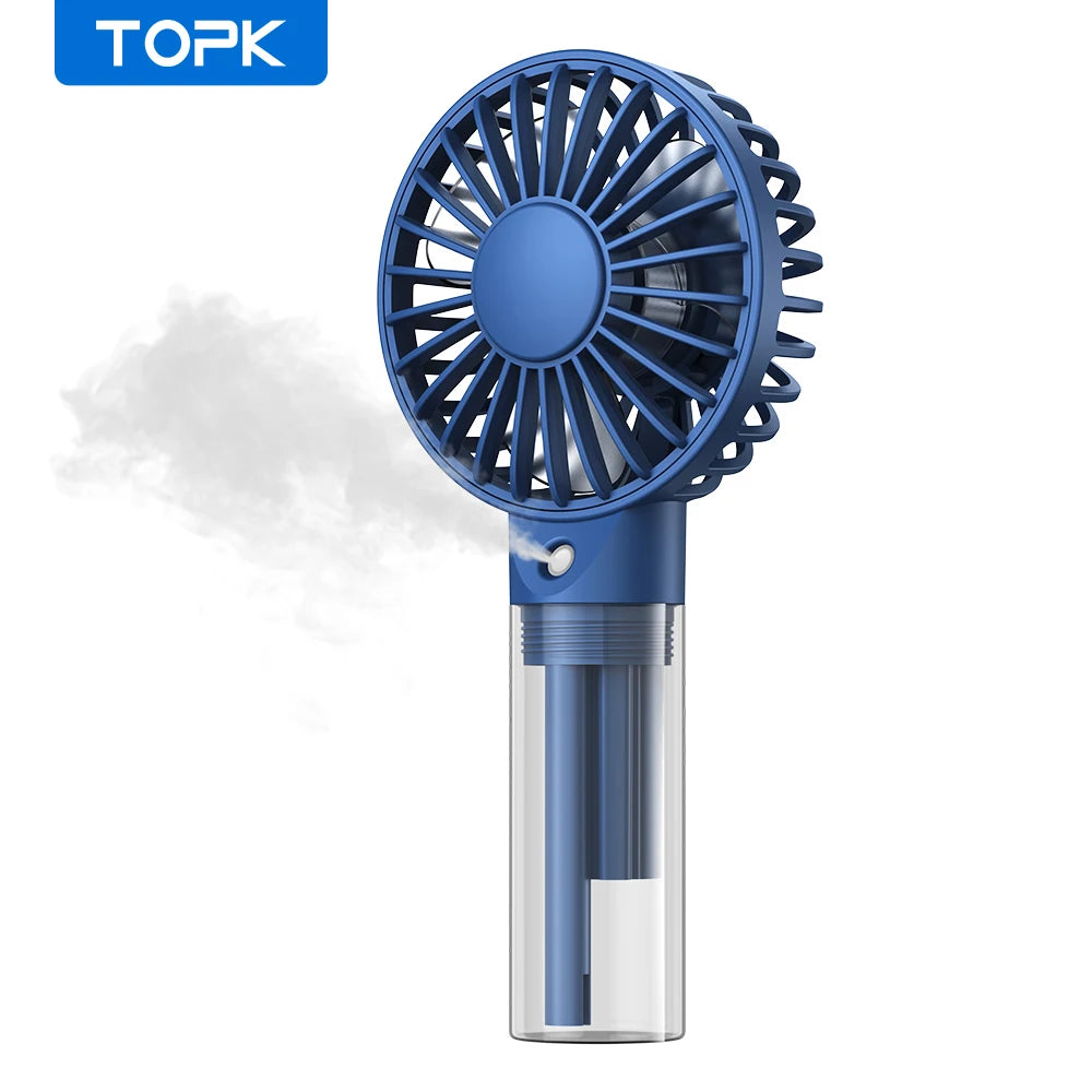 Mini Portable Fan with Water Mist,2000Mah Capacity& Humidifying Function for Summer Personal Electric Fan USB Fans for Room