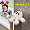 Mickey Cartoon Palm Suction Cup Bathroom Moisture-Proof Toothbrush Towel Rack Multifunctional Data Cable Storage Hook