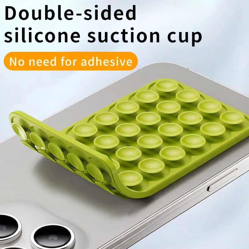 Double Side Silicone Suction Pad for Mobile Phone Fixture Suction Cup Backed Adhesive Silicone Rubber Sucker Pad for Fixing