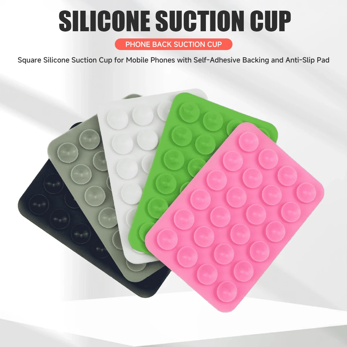 Double Side Silicone Suction Pad for Mobile Phone Fixture Suction Cup Backed Adhesive Silicone Rubber Sucker Pad for Fixing