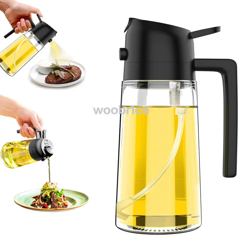 2In1 Kitchen Spray Oil Dispenser Oil Sprayer Polisher or Only Brush Spray for Air Fryer Salad Grilling Roasting Cooking Kitchen
